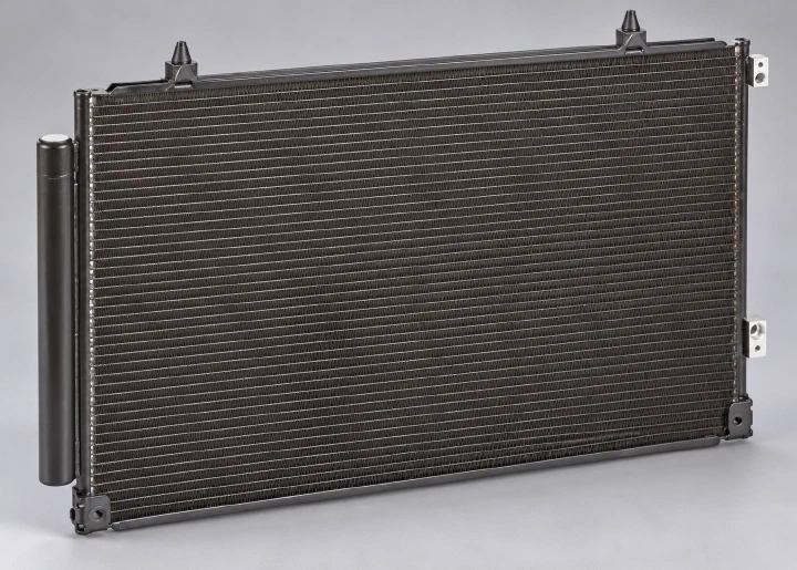 Car aircon condenser repair Car aircon condenser repair: condenser core with cooling fins